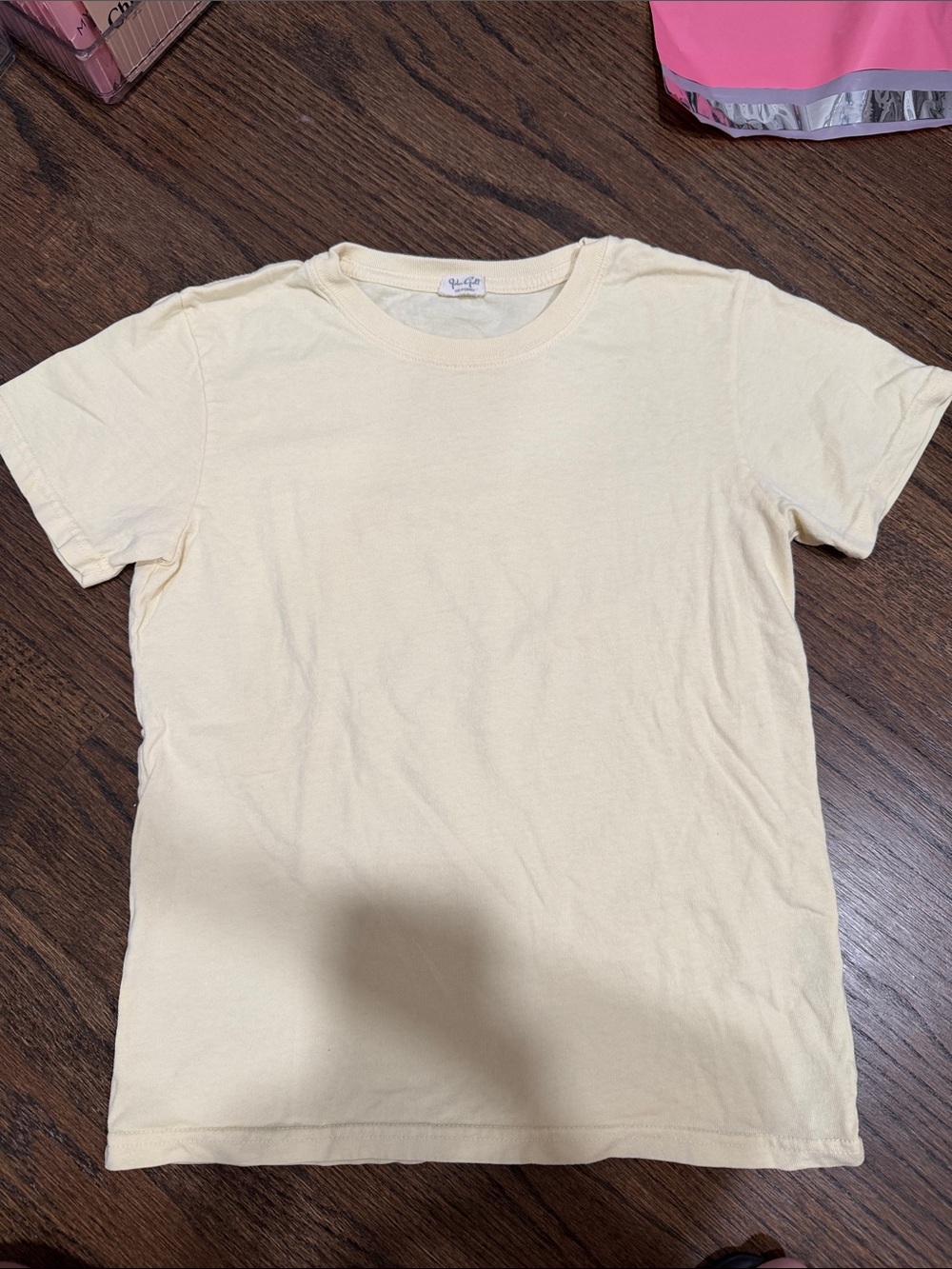Brandy Melville Pale Yellow Short Sleeve Crew Tee